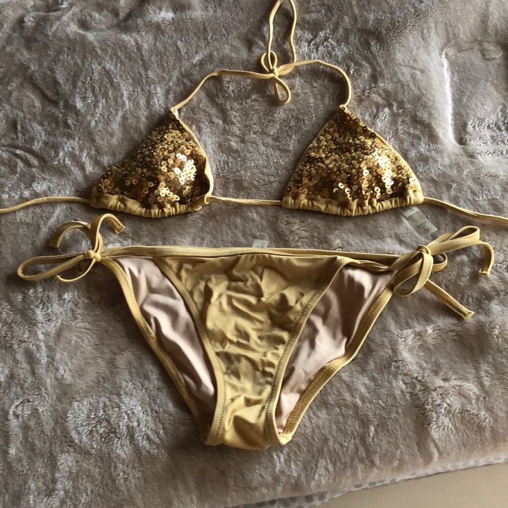 Gold beaded Victoria’s Secret bikini